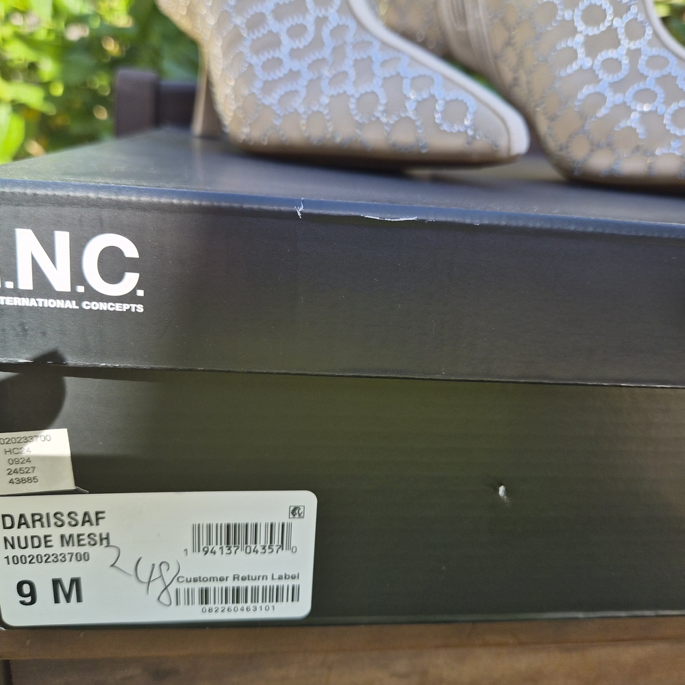 INC International Concepts Beige and Silver Ankle Boots - Picture 7 of 7